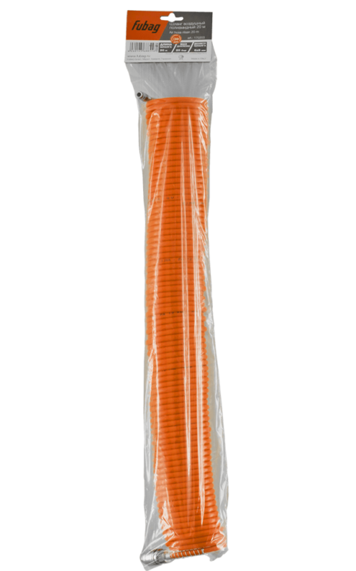 FUBAG Шланг спиральный с фитингами рапид, химически стойкий полиамидный (рилсан), 20бар, 6x8мм, 20м 170203
