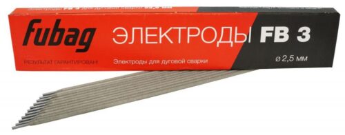 FUBAG Электрод сварочный с рутиловым покрытием FB 3 D2.5 мм (пачка 0.9 кг) 38858