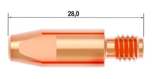 FUBAG Контактный наконечник M6х28 мм CuCrZr D=1.0 мм (25 шт.) FB.CTM6.28-10L