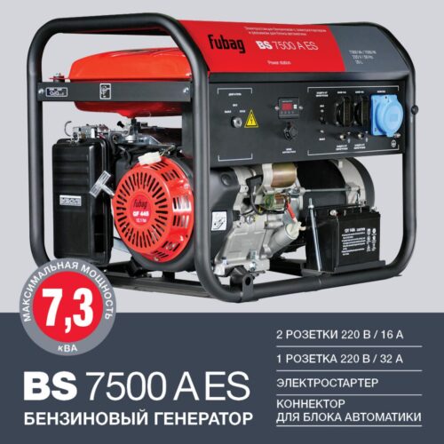 FUBAG Бензиновый генератор с электростартером и коннектором автоматики BS 7500 A ES 838760
