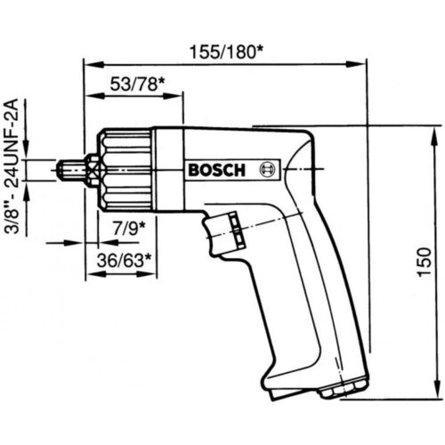 Пневмо дрель Bosch 10 мм 0607160504 0607160504