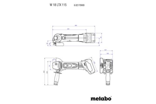 Metabo W 18 LTX 115 Quick Аккумуляторная угловая шлифовальная машина (602170890) 602170890